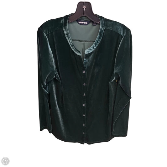 Top Long Sleeve By Lands End In Green, Size: L
