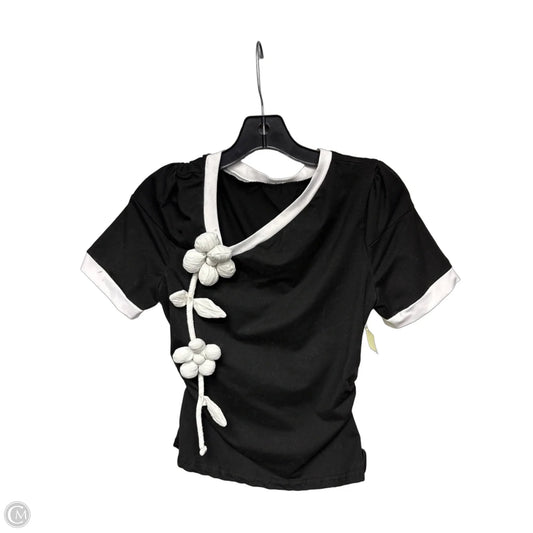 Top Short Sleeve By Shein In Black & White, Size: M