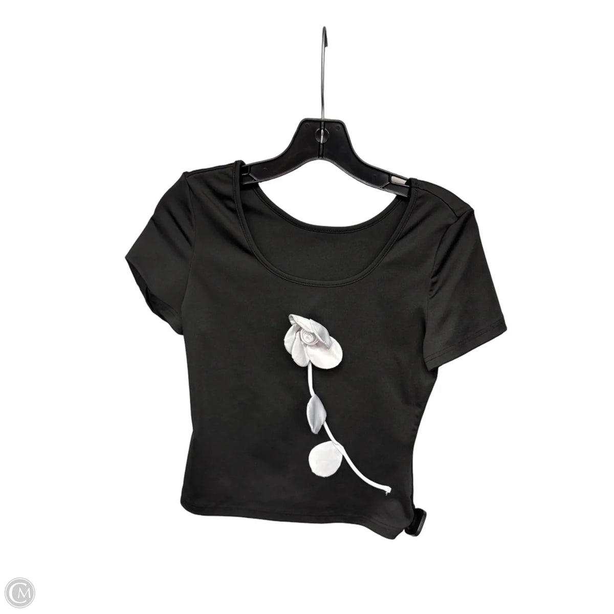 Top Short Sleeve By Shein In Black & White, Size: M
