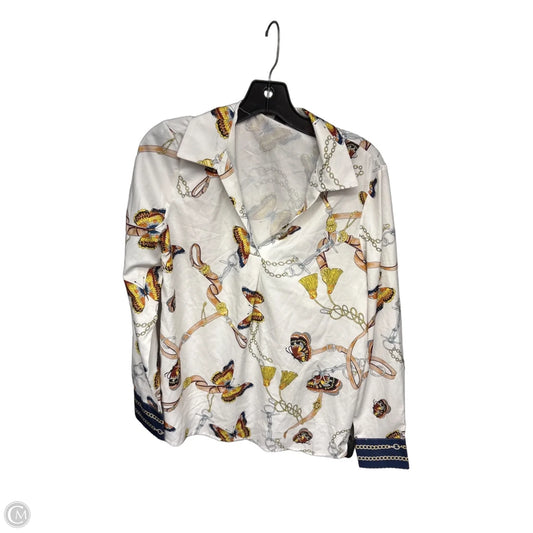 Top Long Sleeve By Shein In White, Size: S