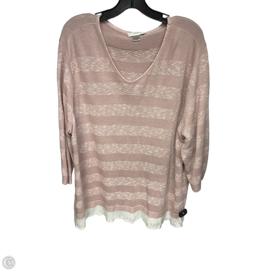 Sweater By Cj Banks In Pink, Size: 3x