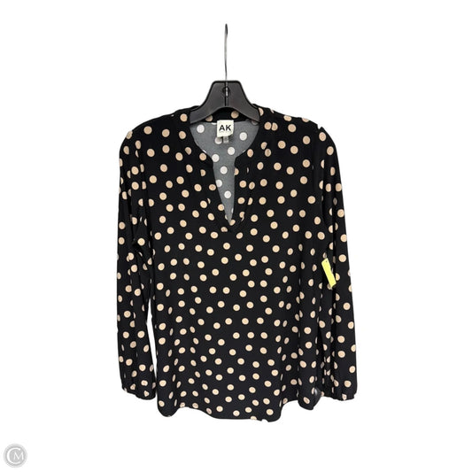 Top Long Sleeve By Anne Klein In Black & Tan, Size: Mp