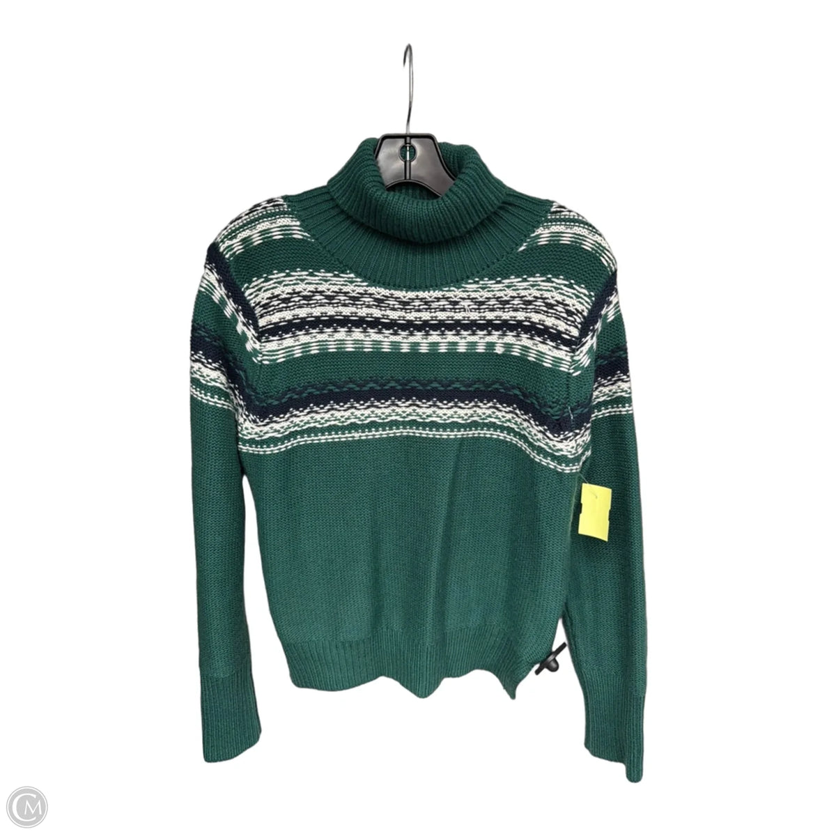 Sweater By Harper In Green & White, Size: M