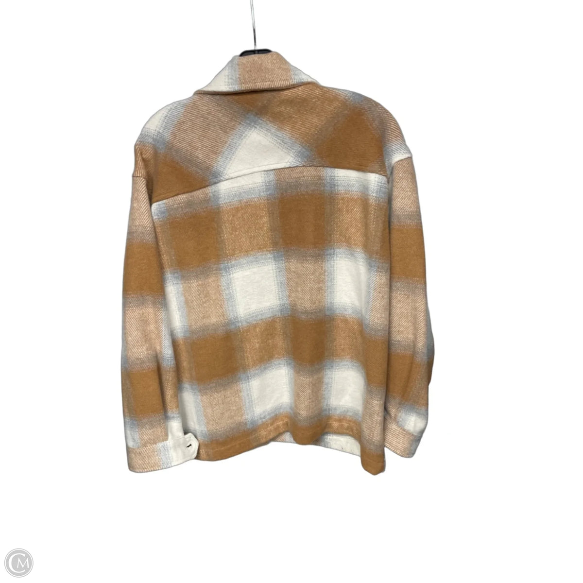 Jacket Shirt By Workshop In Plaid Pattern, Size: M
