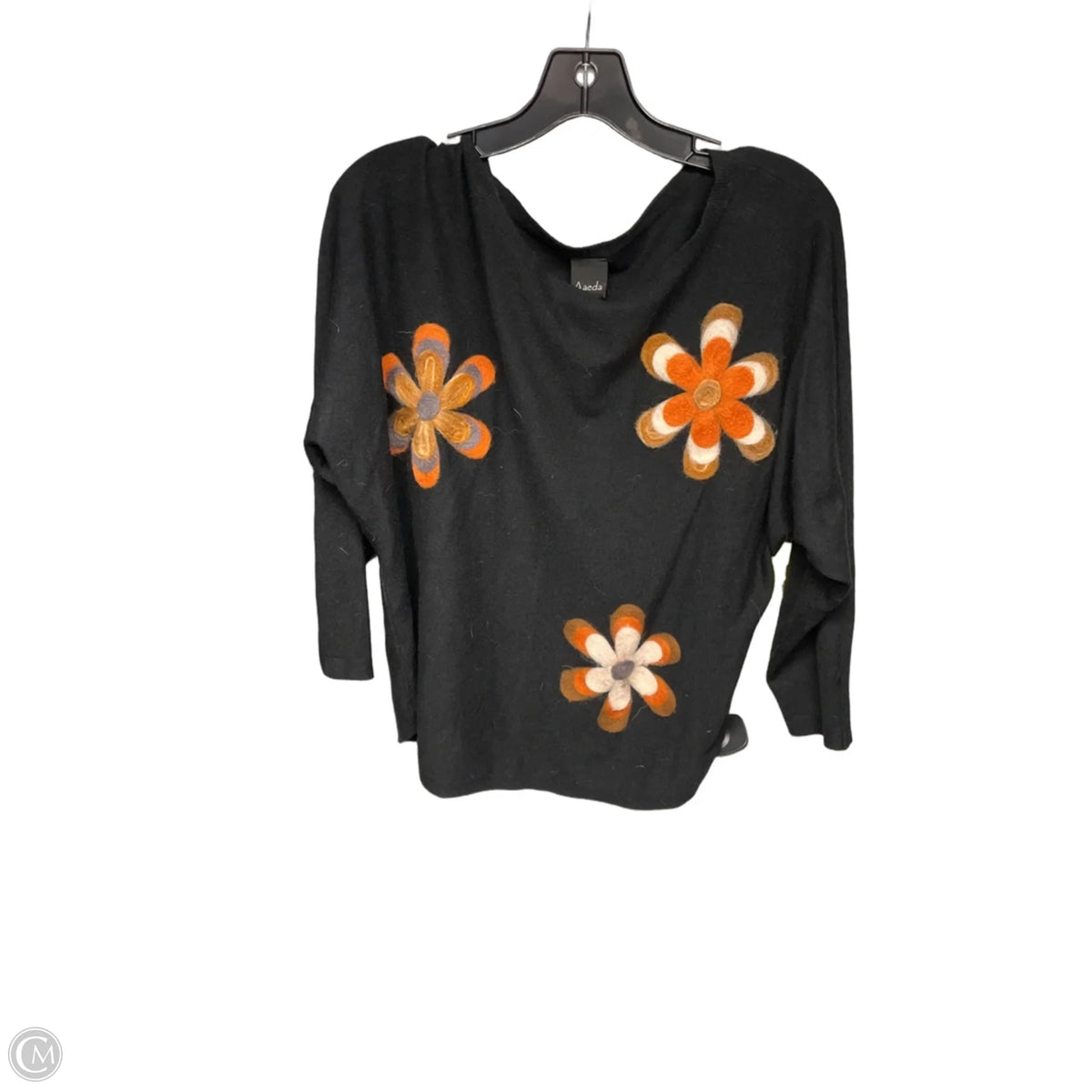 Sweater By Clothes Mentor In Black & Orange, Size: L