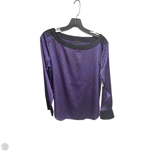 Top Long Sleeve By Ann Taylor In Blue & Red, Size: S