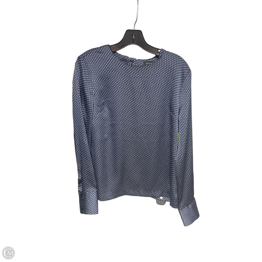 Top Long Sleeve By Banana Republic In Blue & White, Size: S