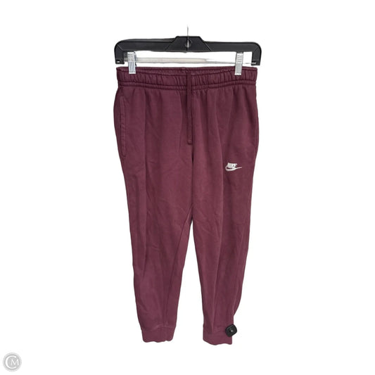 Athletic Pants By Nike In Maroon, Size: S