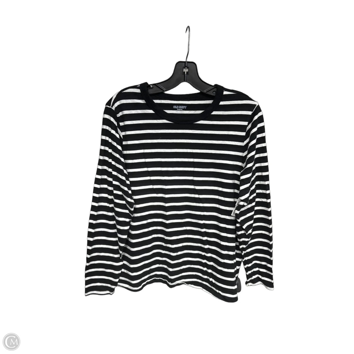 Top Long Sleeve Basic By Old Navy In Black & White, Size: L