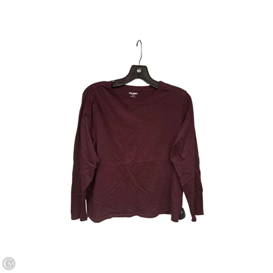 Top Long Sleeve Basic By Old Navy In Maroon, Size: L