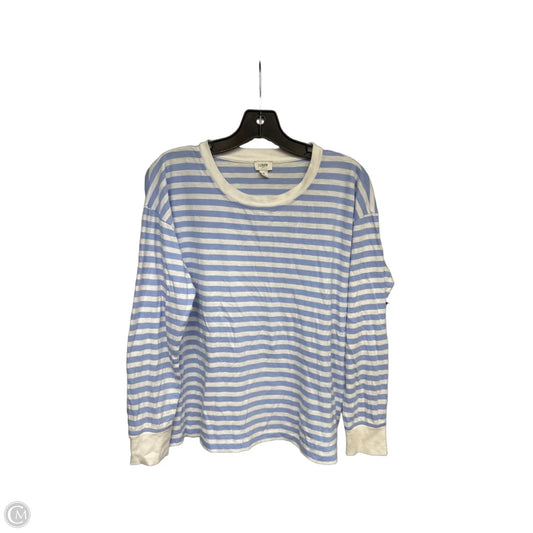 Top Long Sleeve By J. Crew In Blue & White, Size: M