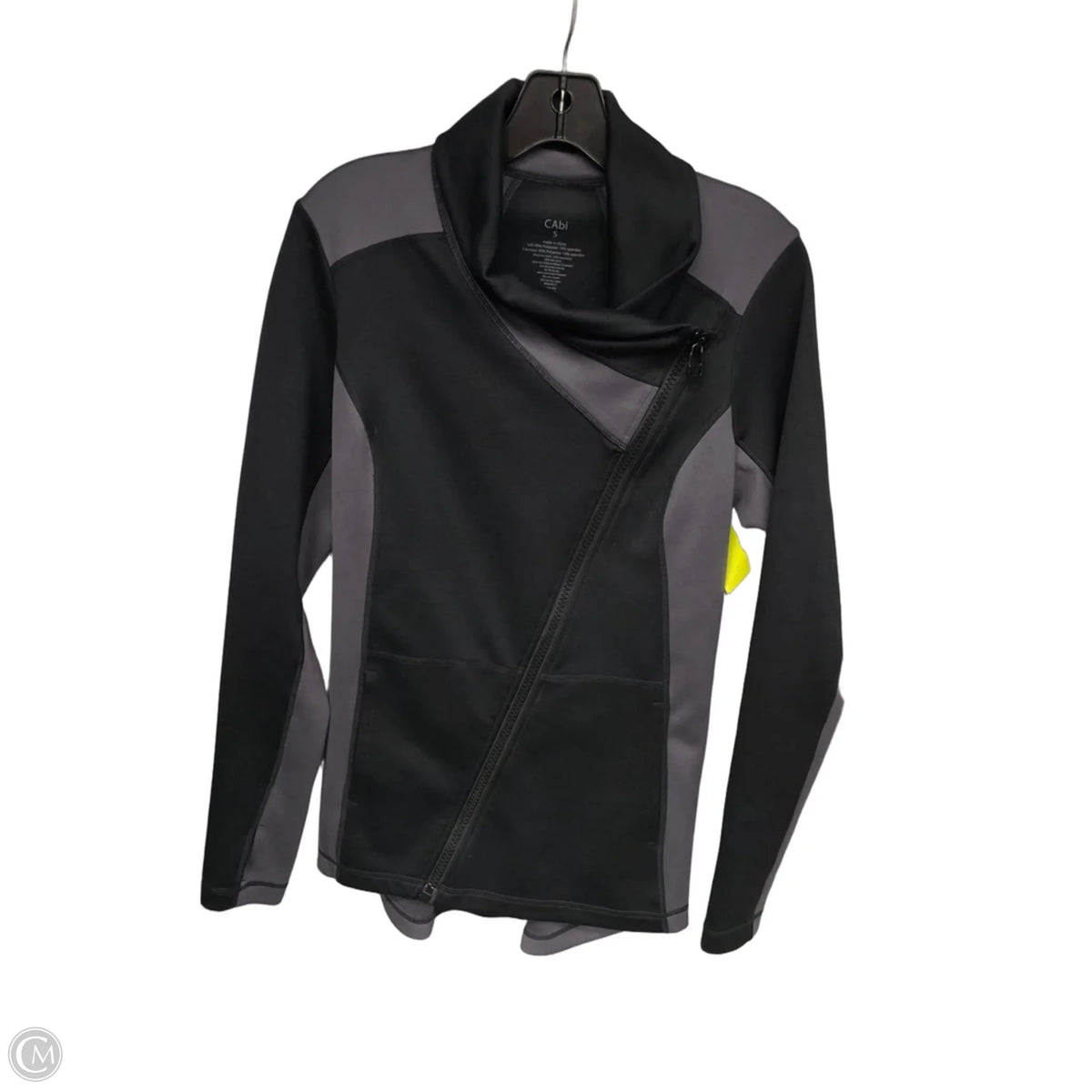Athletic Jacket By Cabi In Black & Grey, Size: S
