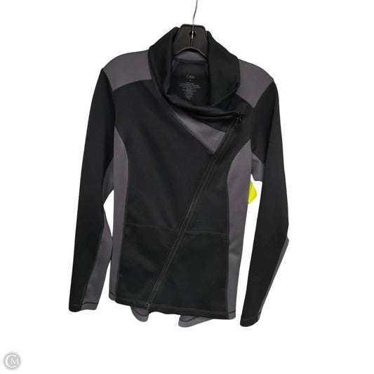 Athletic Jacket By Cabi In Black & Grey, Size: S