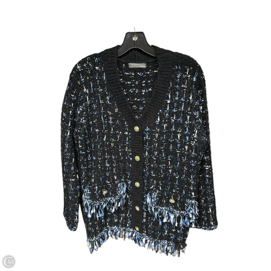 Cardigan By Anthropologie In Black & Blue, Size: S