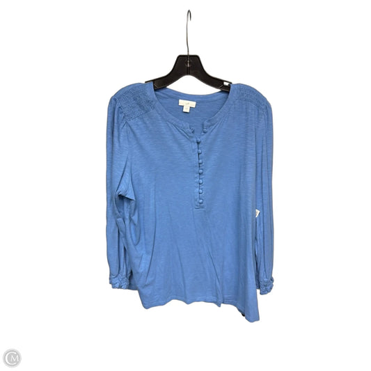 Top Long Sleeve By J. Jill In Blue, Size: L