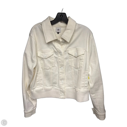 Jacket Denim By Cabi In Ivory, Size: L