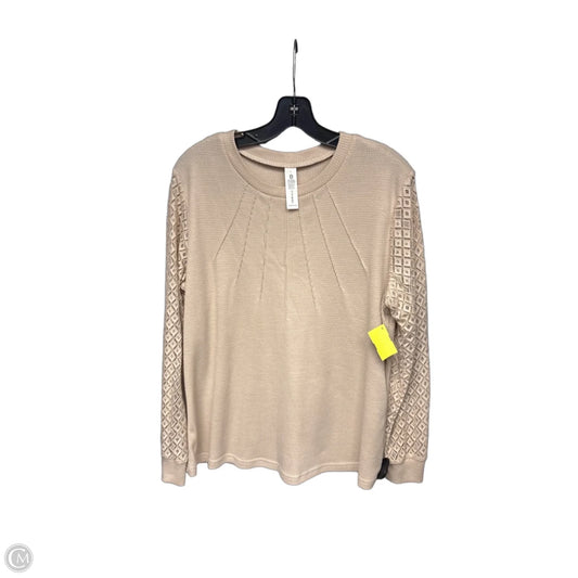 Top Long Sleeve By Clothes Mentor In Tan, Size: L