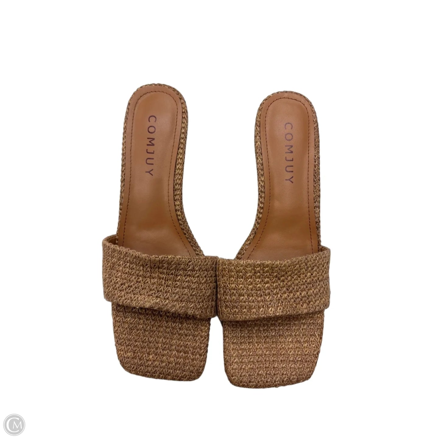 Sandals Heels Block By Clothes Mentor In Brown, Size: 7.5