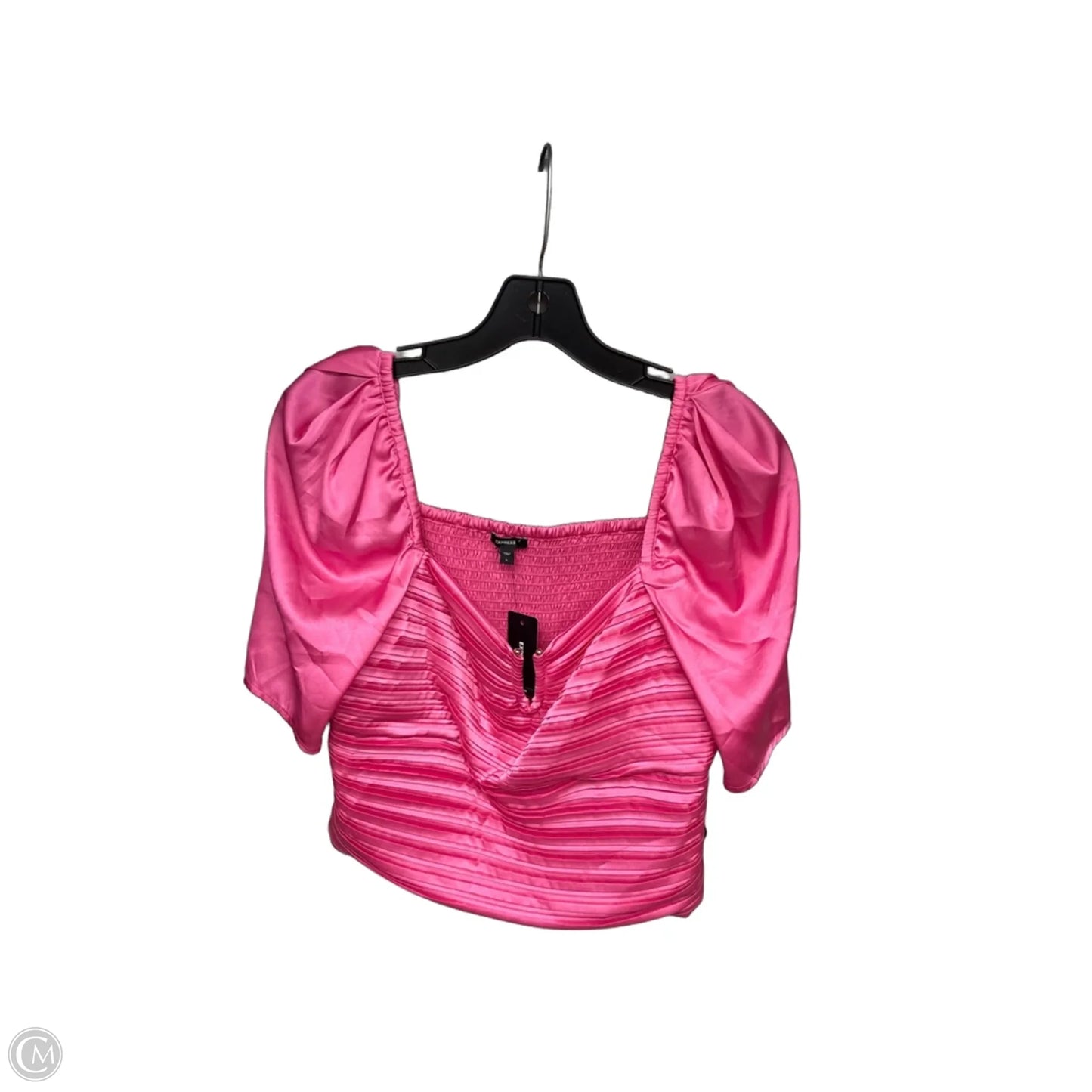 Top Short Sleeve By Express In Pink, Size: L