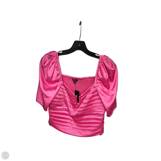 Top Short Sleeve By Express In Pink, Size: L