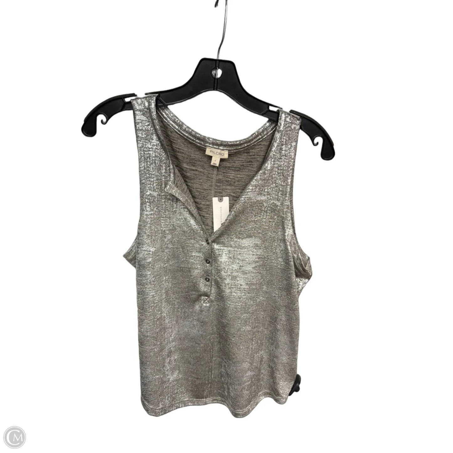 Top Sleeveless By Pilcro In Silver, Size: L