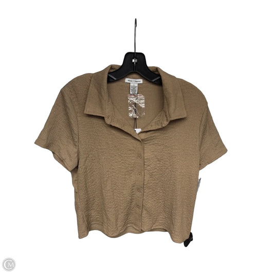 Top Short Sleeve By Better Together In Brown, Size: Xl