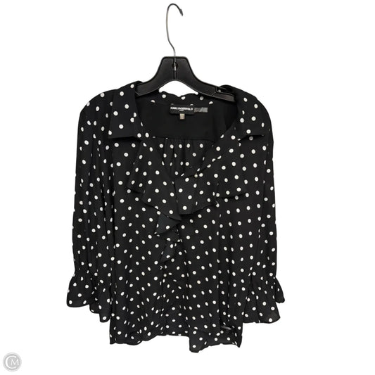 Top Long Sleeve Designer By Karl Lagerfeld In Polkadot Pattern, Size: Xl
