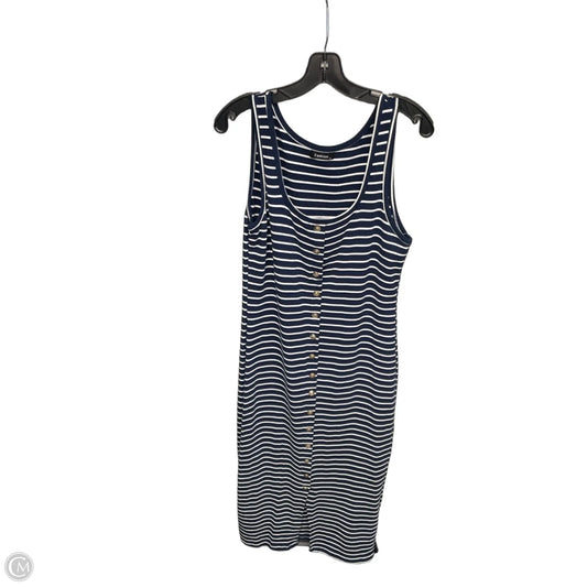 Dress Casual Midi By Clothes Mentor In Blue & White, Size: M