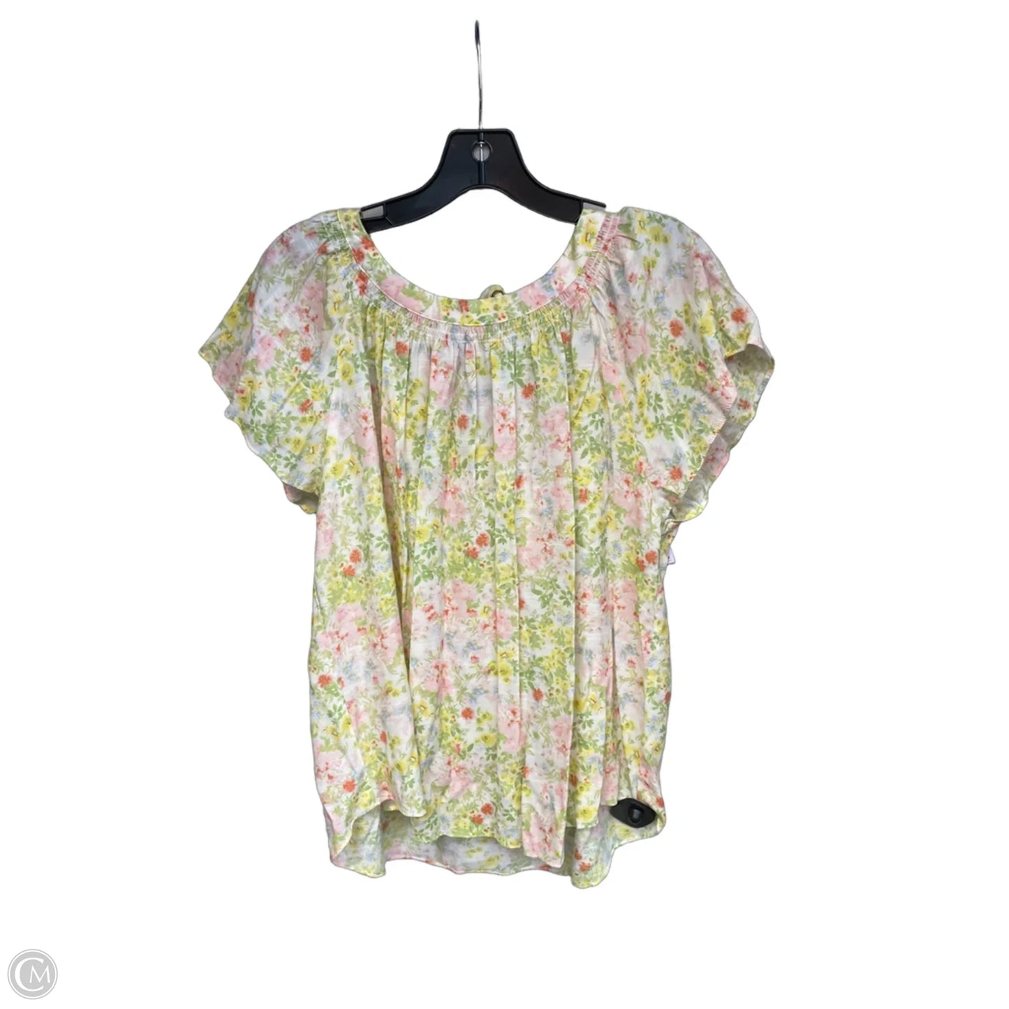 Top Short Sleeve By Lc Lauren Conrad In Yellow, Size: Xl