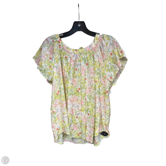 Top Short Sleeve By Lc Lauren Conrad In Yellow, Size: Xl