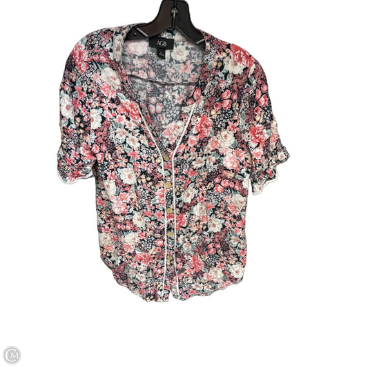 Top Short Sleeve By Agb In Floral Print, Size: L