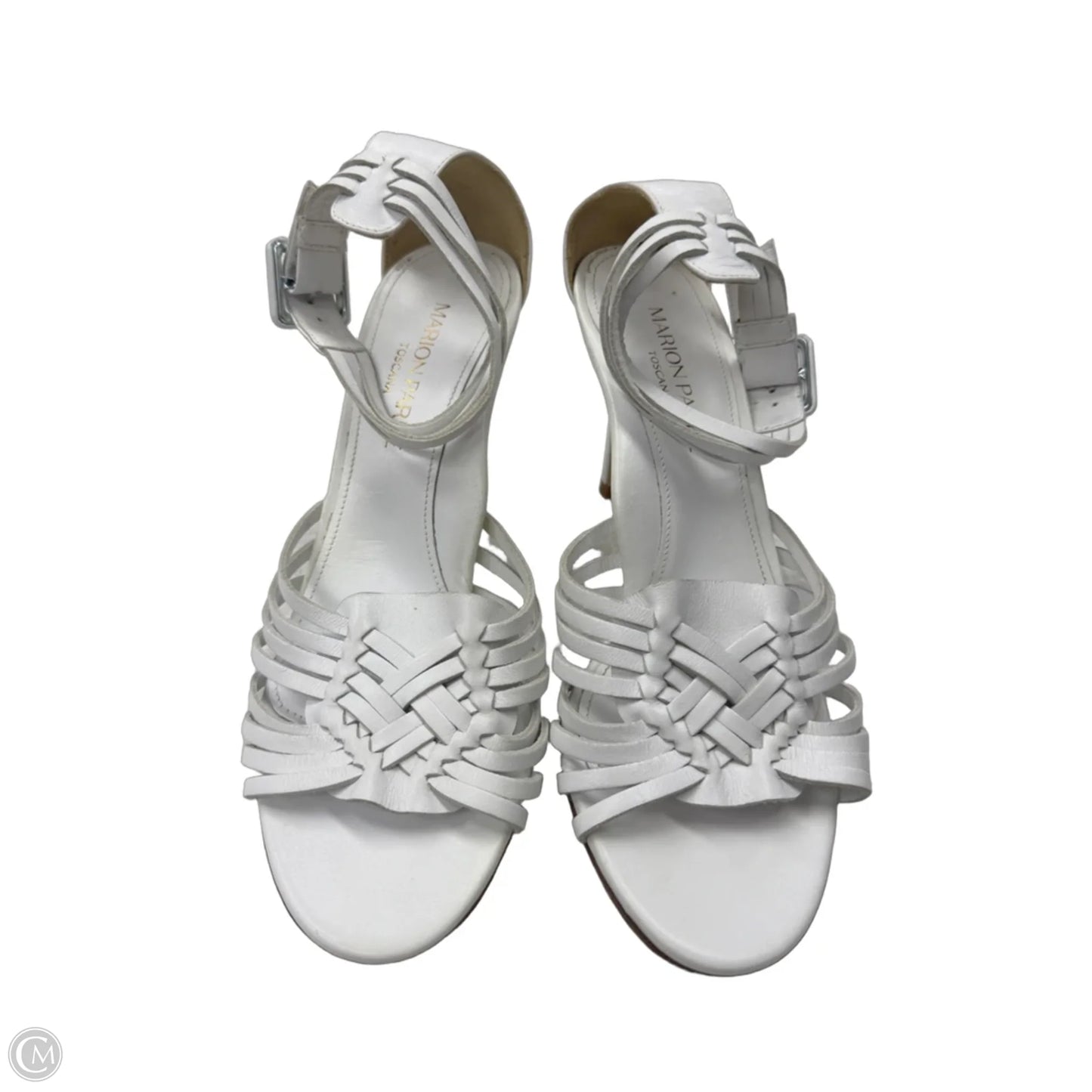 Sandals Heels Stiletto By Marion Parke In White, Size: