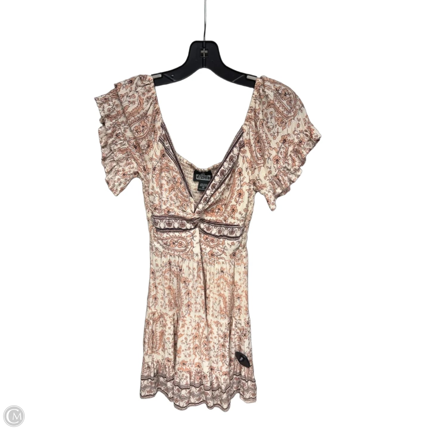 Dress Casual Short By Angie In Pink & White, Size: M