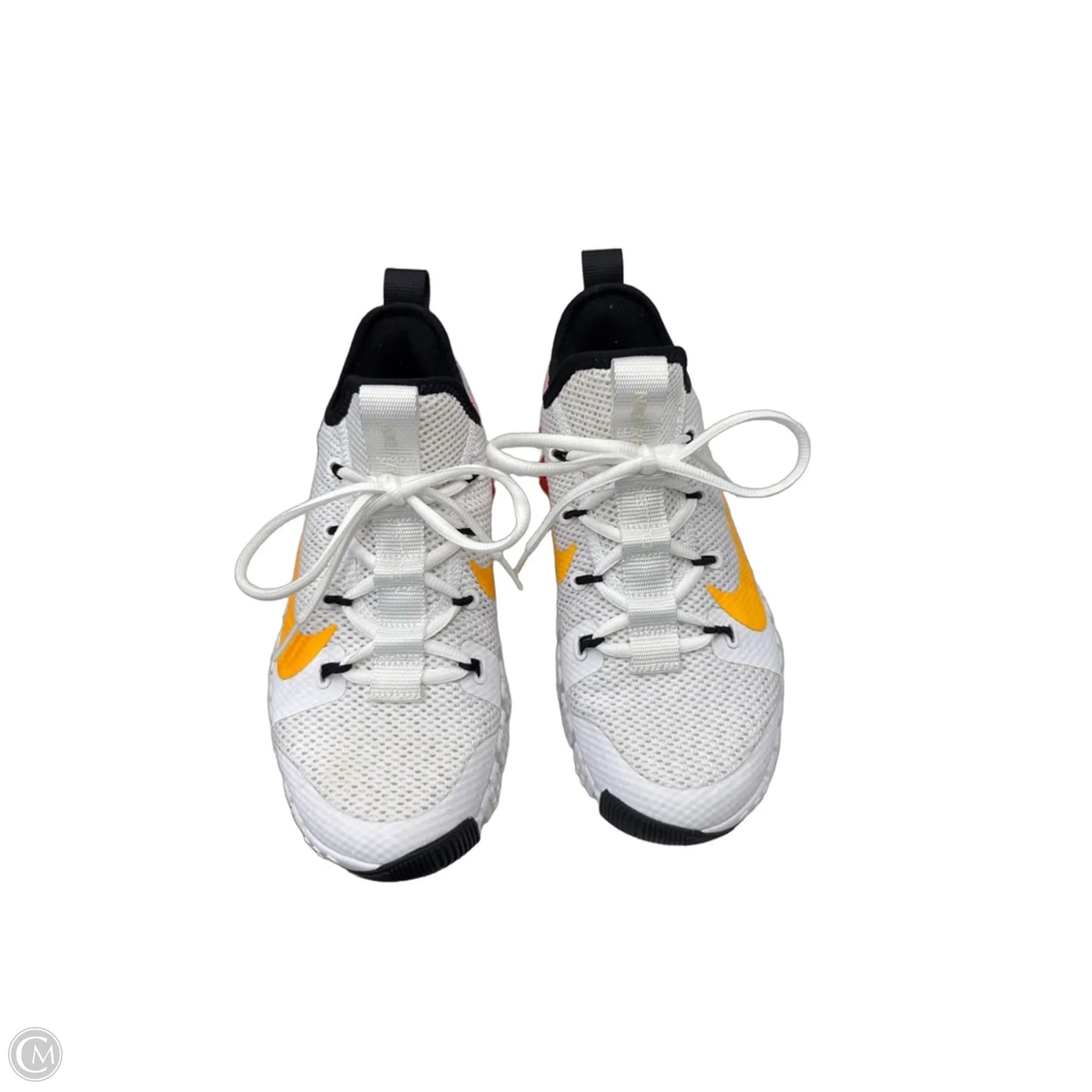 Shoes Athletic By Nike In White & Yellow, Size: 9