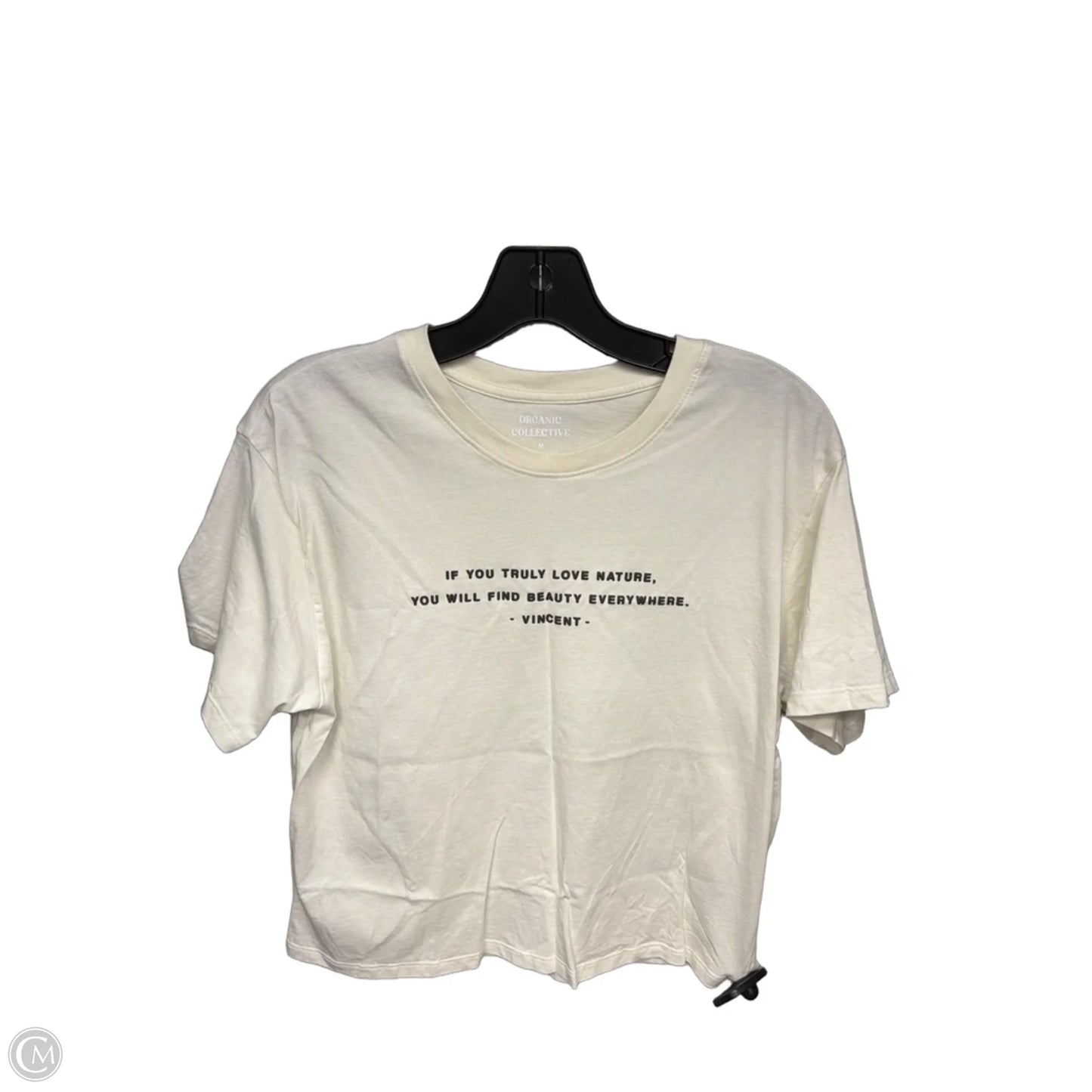 Top Short Sleeve By Clothes Mentor In White & Yellow, Size: M