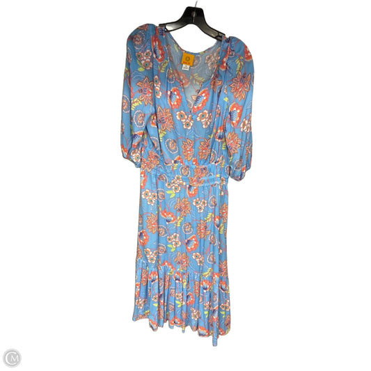 Dress Casual Midi By Ruby Rd In Blue & Orange, Size: M