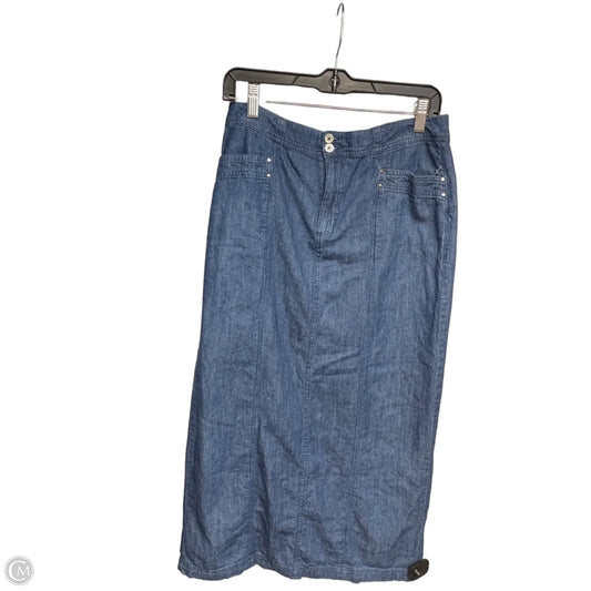 Skirt Midi By Christopher And Banks In Blue Denim, Size: 6