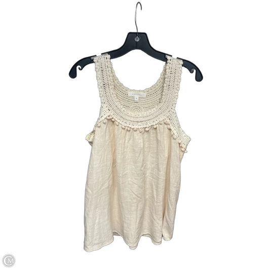 Top Sleeveless By Adiva In Cream, Size: S