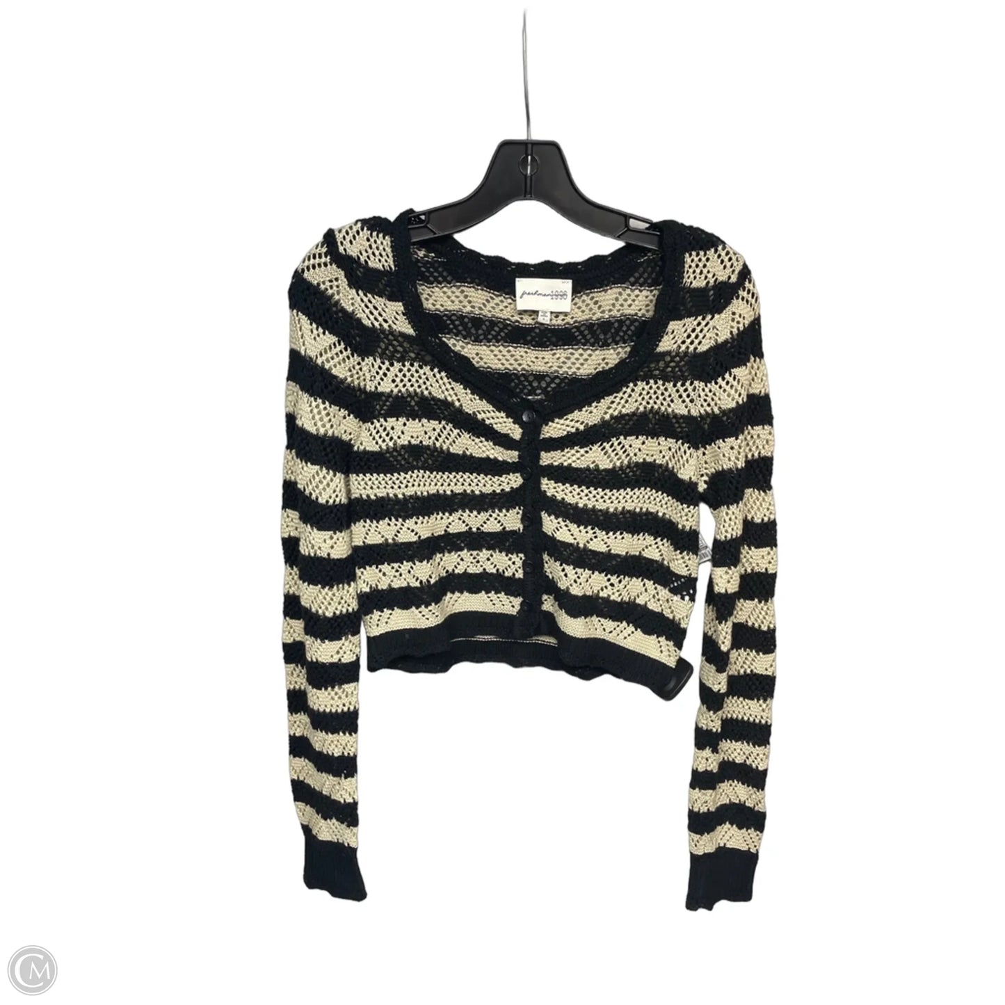 Cardigan By Freshman In Black & Cream, Size: S