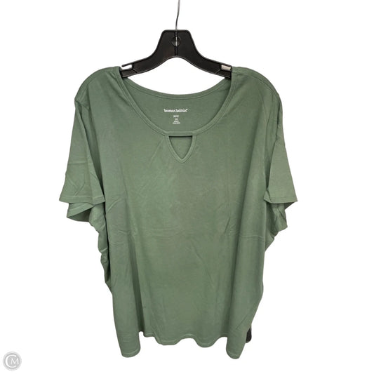 Top Short Sleeve By Woman Within In Green, Size: 3x
