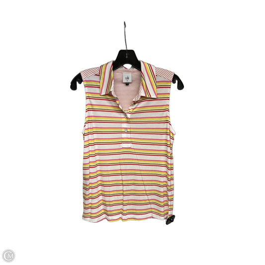 Top Sleeveless By Cabi In Striped Pattern, Size: Xs