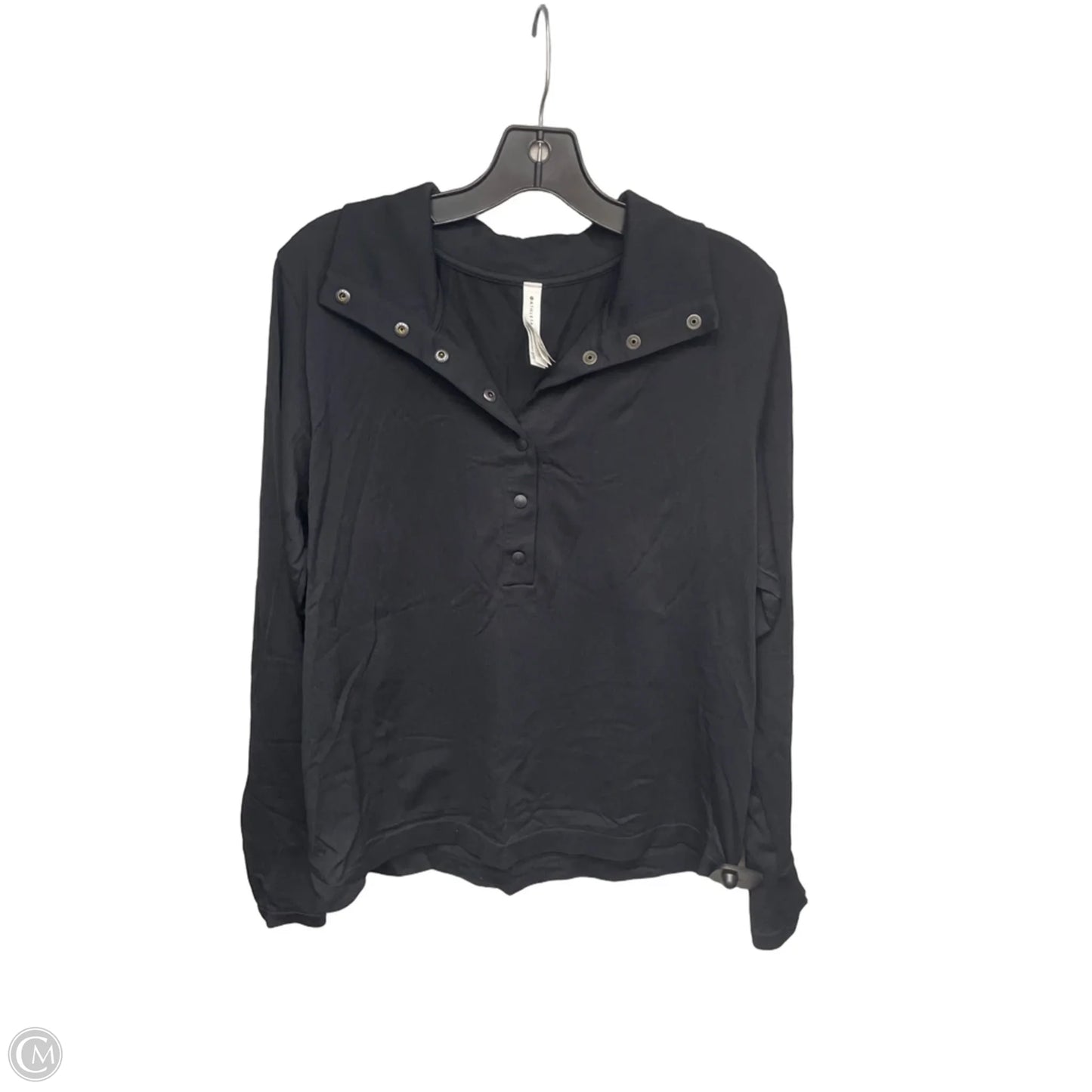Athletic Top Long Sleeve Collar By Athleta In Black, Size: Xl