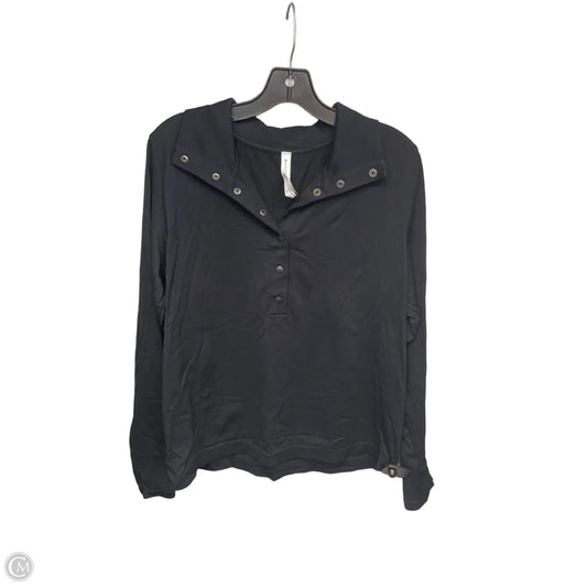 Athletic Top Long Sleeve Collar By Athleta In Black, Size: Xl