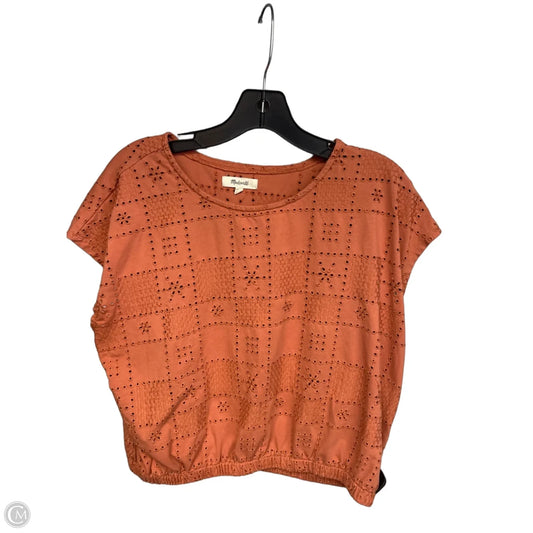 Top Short Sleeve By Madewell In Orange, Size: L
