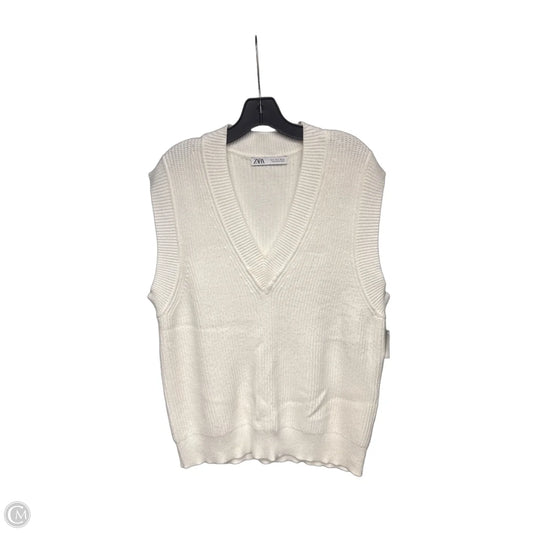 Sweater Short Sleeve By Zara In White, Size: S