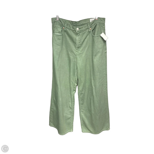 Jeans Wide Leg By Gap In Green Denim, Size: 10