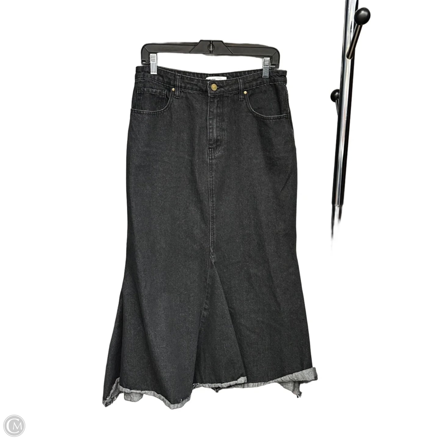 Skirt Maxi By Clothes Mentor In Black Denim, Size: L
