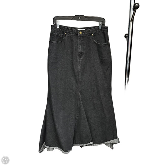 Skirt Maxi By Clothes Mentor In Black Denim, Size: L