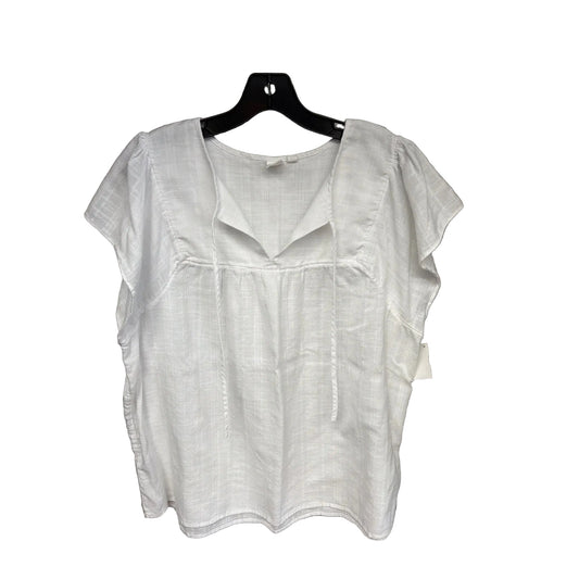 Top Short Sleeve By Gap In White, Size: Xl