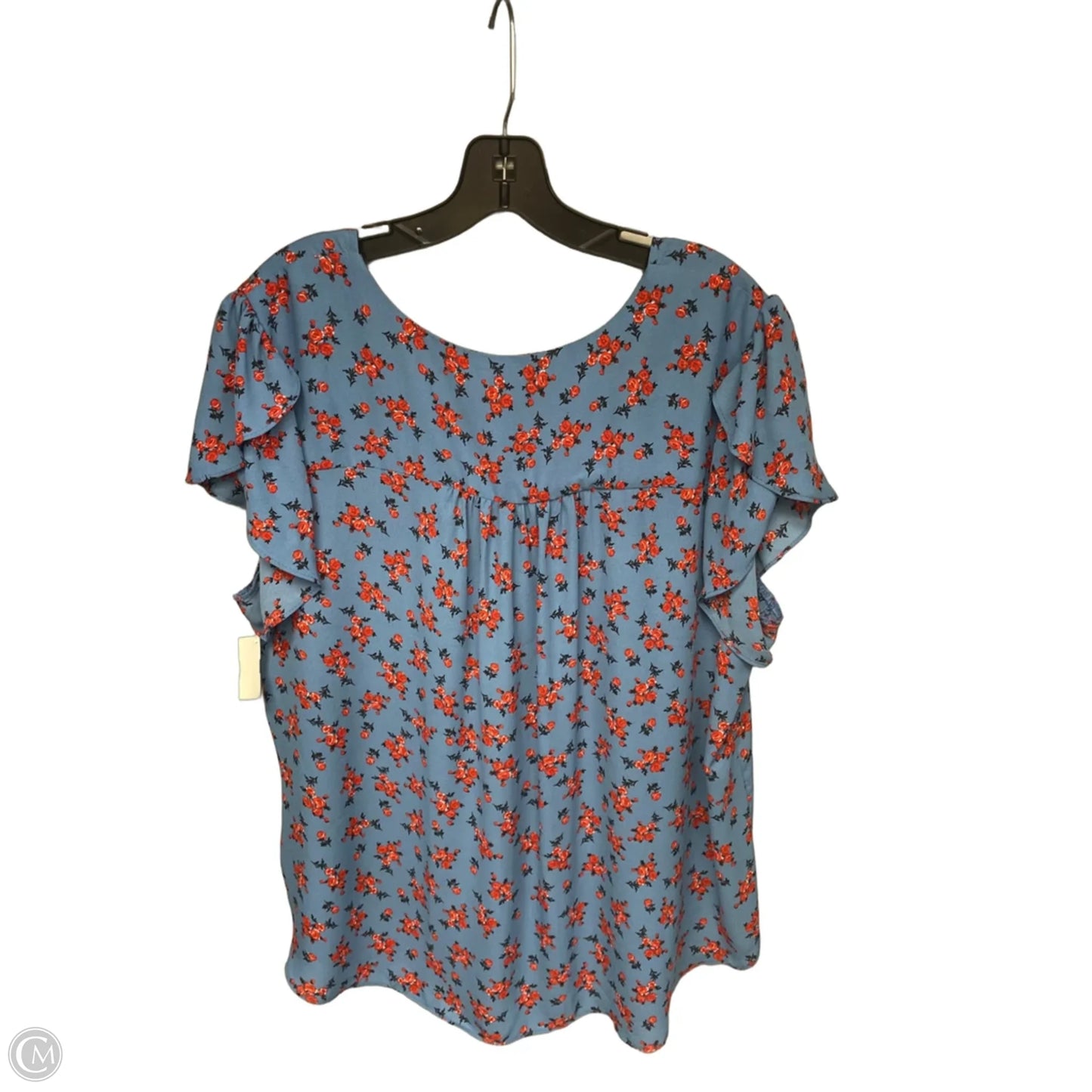 Top Short Sleeve By Premise Studio In Blue & Red, Size: Xl